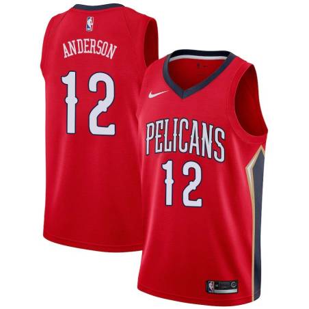 Red Kenny Anderson Pelicans #12 Twill Basketball Jersey FREE SHIPPING