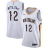 White Donatas Motiejunas Pelicans #12 Twill Basketball Jersey FREE SHIPPING