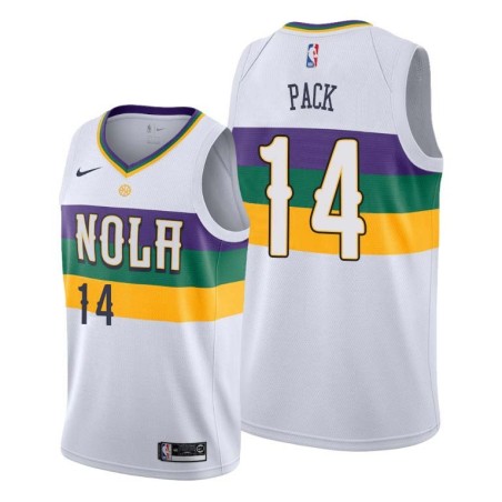 2019-20City Robert Pack Pelicans #14 Twill Basketball Jersey FREE SHIPPING