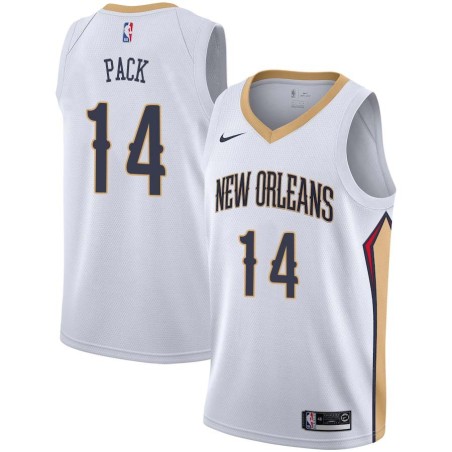 White Robert Pack Pelicans #14 Twill Basketball Jersey FREE SHIPPING