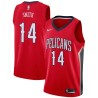 Red Jason Smith Pelicans #14 Twill Basketball Jersey FREE SHIPPING