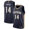 Navy Brandon Ingram Pelicans #14 Twill Basketball Jersey FREE SHIPPING