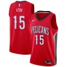 Red Gustavo Ayon Pelicans #15 Twill Basketball Jersey FREE SHIPPING