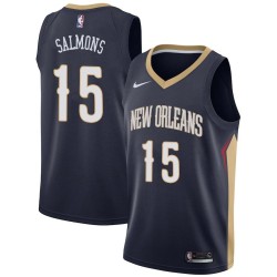 Navy John Salmons Pelicans #15 Twill Basketball Jersey FREE SHIPPING