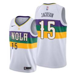 2019-20City Frank Jackson Pelicans #15 Twill Basketball Jersey FREE SHIPPING