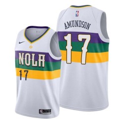2019-20City Lou Amundson Pelicans #17 Twill Basketball Jersey FREE SHIPPING