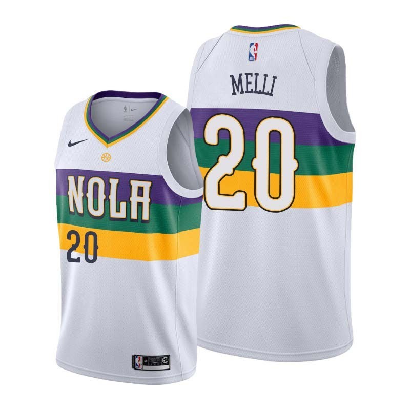 2019-20City Nicolo Melli Pelicans #20 Twill Basketball Jersey FREE SHIPPING