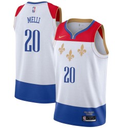 2020-21City Nicolo Melli Pelicans #20 Twill Basketball Jersey FREE SHIPPING