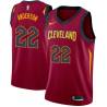 Burgundy Cliff Anderson Twill Basketball Jersey -Cavaliers #22 Anderson Twill Jerseys, FREE SHIPPING