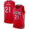 Red Greivis Vasquez Pelicans #21 Twill Basketball Jersey FREE SHIPPING