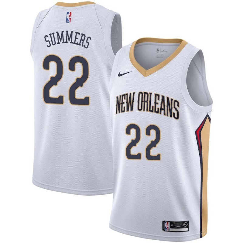 White DaJuan Summers Pelicans #22 Twill Basketball Jersey FREE SHIPPING