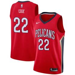 Red Quinn Cook Pelicans #22 Twill Basketball Jersey FREE SHIPPING