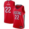 Red Derrick Favors Pelicans #22 Twill Basketball Jersey FREE SHIPPING