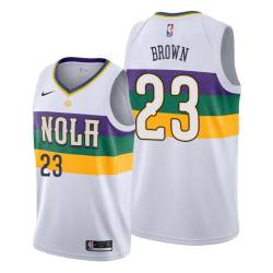 2019-20City Devin Brown Pelicans #23 Twill Basketball Jersey FREE SHIPPING