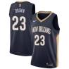 Navy Devin Brown Pelicans #23 Twill Basketball Jersey FREE SHIPPING