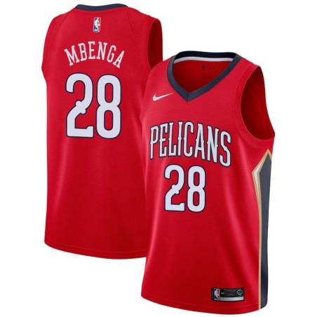 Red Didier "D. J." Ilunga-Mbenga Pelicans #28 Twill Basketball Jersey FREE SHIPPING