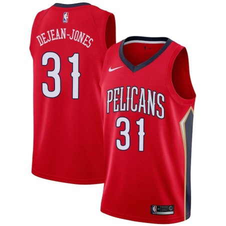 Red Bryce Dejean-Jones Pelicans #31 Twill Basketball Jersey FREE SHIPPING