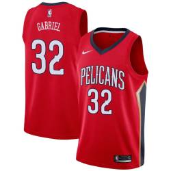 Red Wenyen Gabriel Pelicans #32 Twill Basketball Jersey FREE SHIPPING