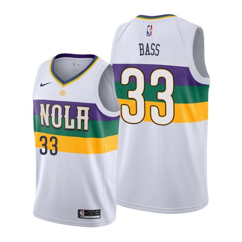 2019-20City Brandon Bass Pelicans #33 Twill Basketball Jersey FREE SHIPPING