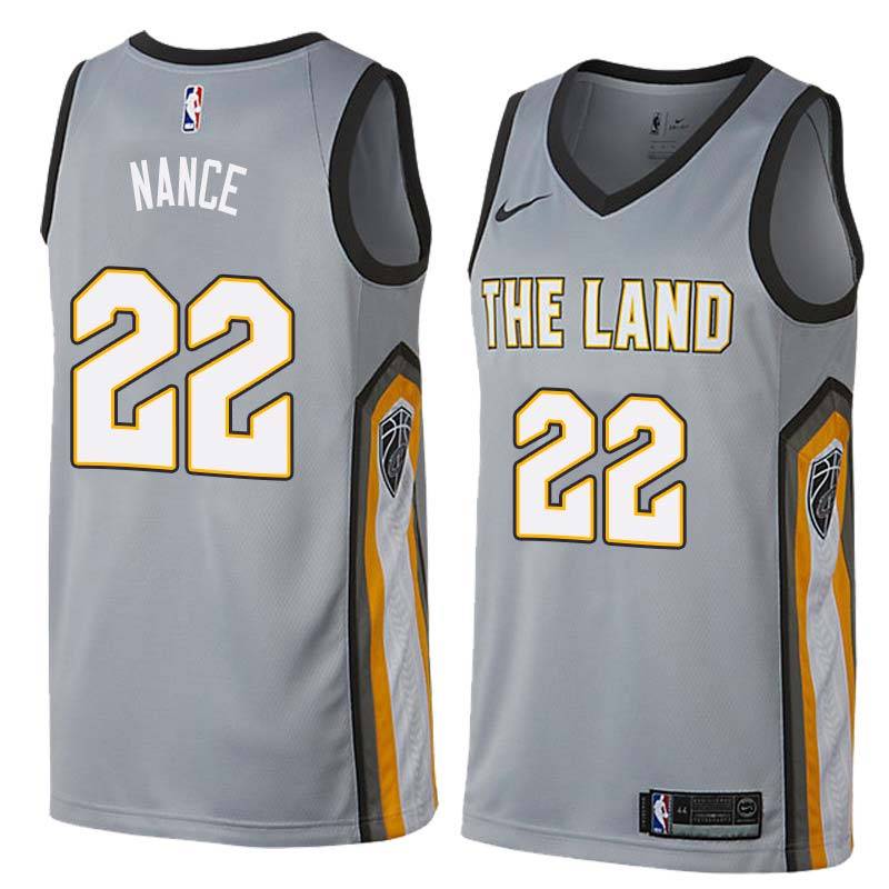 Gray Larry Nance Twill Basketball Jersey -Cavaliers #22 Nance Twill Jerseys, FREE SHIPPING