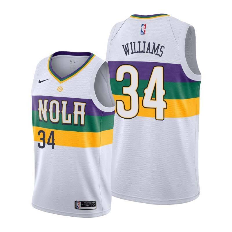 2019-20City Aaron Williams Pelicans #34 Twill Basketball Jersey FREE SHIPPING