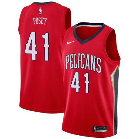 Red James Posey Pelicans #41 Twill Basketball Jersey FREE SHIPPING