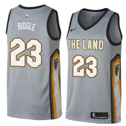 Gray Jackie Ridgle Twill Basketball Jersey -Cavaliers #23 Ridgle Twill Jerseys, FREE SHIPPING