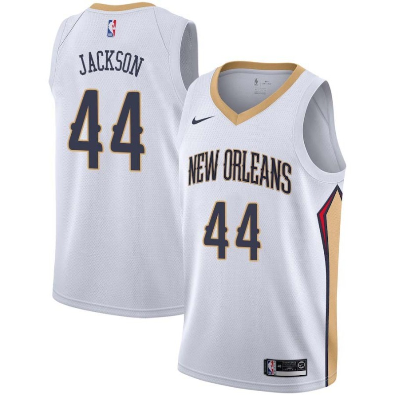 White Marc Jackson Pelicans #44 Twill Basketball Jersey FREE SHIPPING