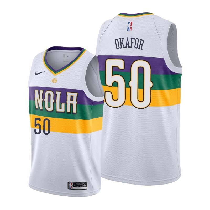 2019-20City Emeka Okafor Pelicans #50 Twill Basketball Jersey FREE SHIPPING