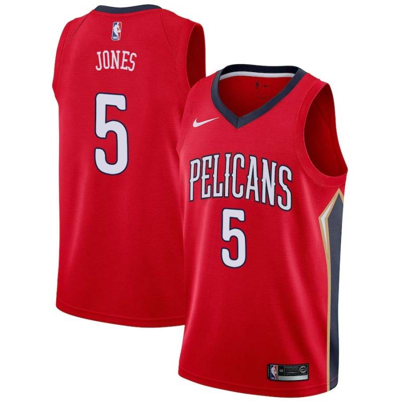 Red 2021 Draft Herb Jones / Herbert Keyshawn Jones Pelicans #5 Twill Basketball Jersey FREE SHIPPING