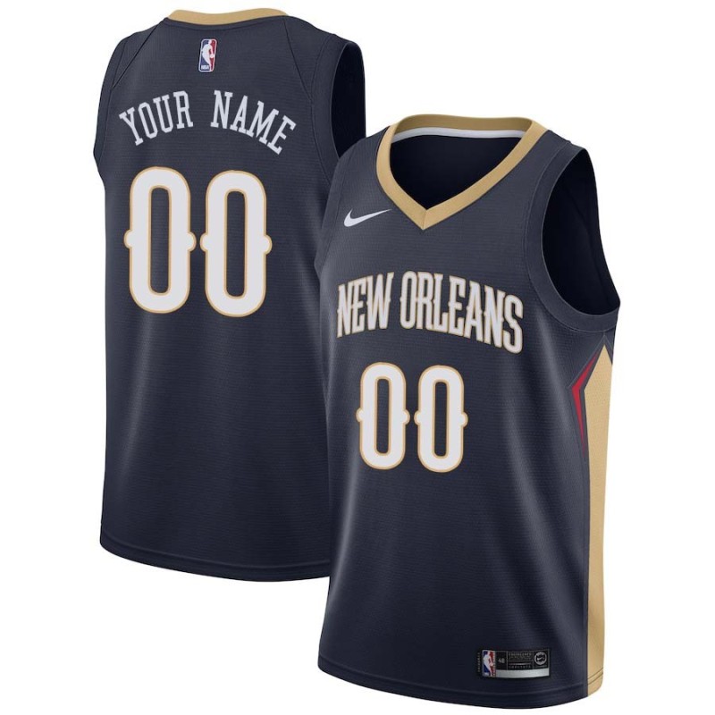Navy Customized New Orleans Pelicans Twill Basketball Jersey FREE SHIPPING