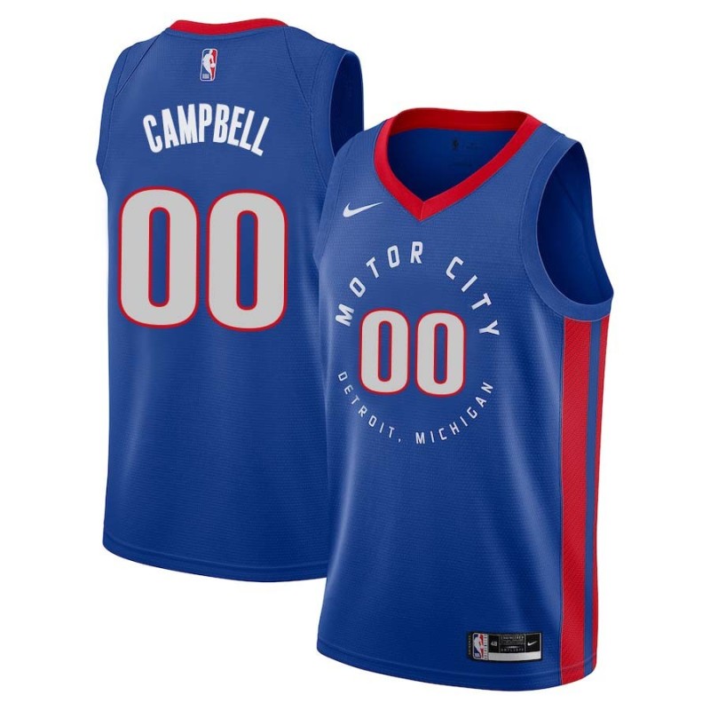 2020-21City Tony Campbell Pistons #00 Twill Basketball Jersey FREE SHIPPING