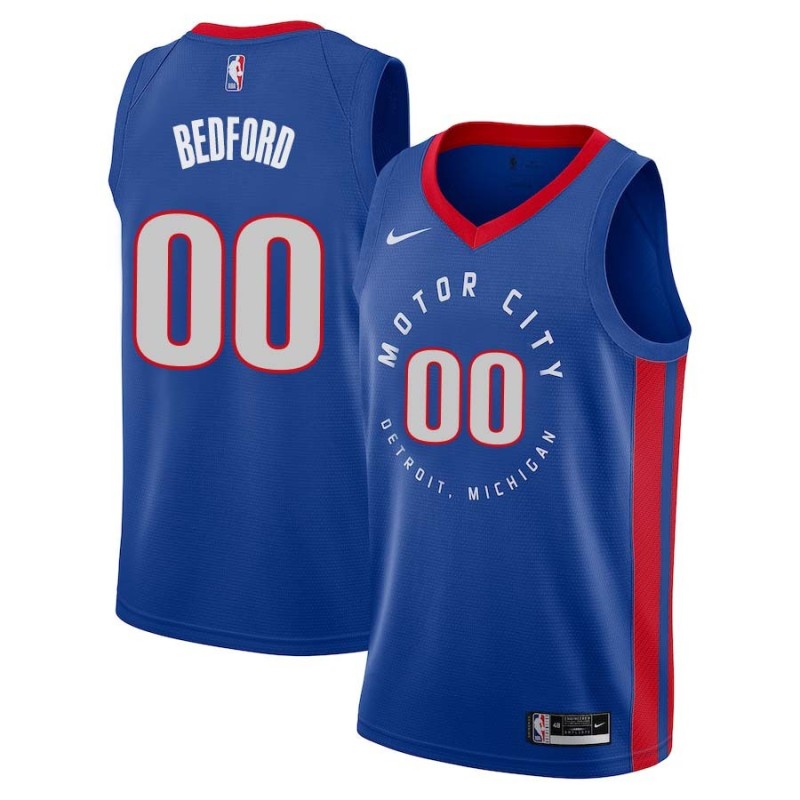 2020-21City William Bedford Pistons #00 Twill Basketball Jersey FREE SHIPPING