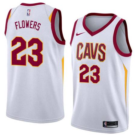 White Bruce Flowers Twill Basketball Jersey -Cavaliers #23 Flowers Twill Jerseys, FREE SHIPPING