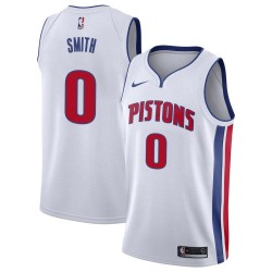 White Dennis Smith Pistons #0 Twill Basketball Jersey FREE SHIPPING