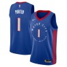 2020-21City Kevin Porter Pistons #1 Twill Basketball Jersey FREE SHIPPING