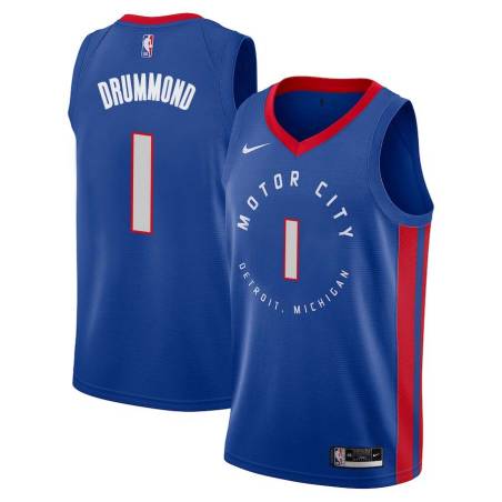 2020-21City Andre Drummond Pistons #1 Twill Basketball Jersey FREE SHIPPING