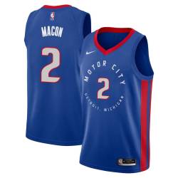 2020-21City Mark Macon Pistons #2 Twill Basketball Jersey FREE SHIPPING