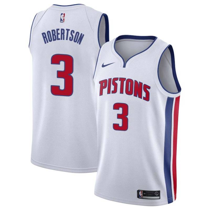 White Alvin Robertson Pistons #3 Twill Basketball Jersey FREE SHIPPING