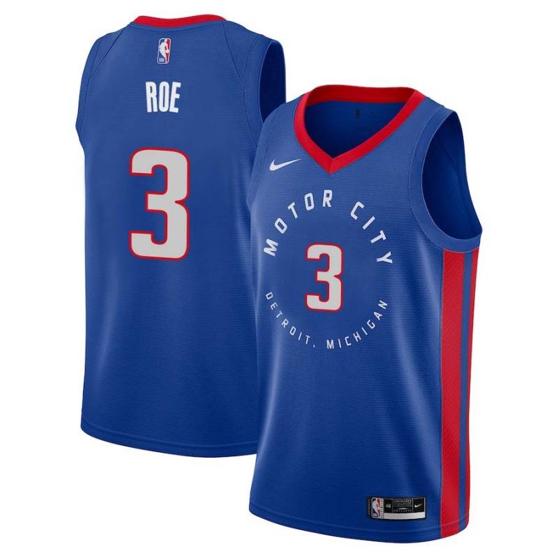 2020-21City Lou Roe Pistons #3 Twill Basketball Jersey FREE SHIPPING