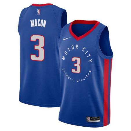 2020-21City Mark Macon Pistons #3 Twill Basketball Jersey FREE SHIPPING