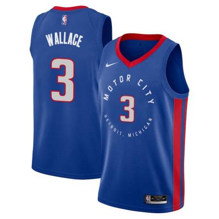 2020-21City Ben Wallace Pistons #3 Twill Basketball Jersey FREE SHIPPING