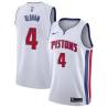 White John Oldham Pistons #4 Twill Basketball Jersey FREE SHIPPING