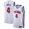 White Zeke Sinicola Pistons #4 Twill Basketball Jersey FREE SHIPPING