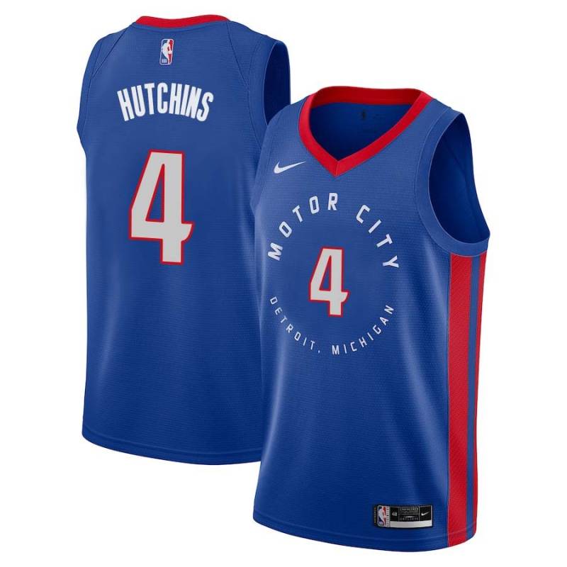 2020-21City Mel Hutchins Pistons #4 Twill Basketball Jersey FREE SHIPPING