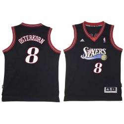 Black Throwback Wally Osterkorn Twill Basketball Jersey -76ers #8 Osterkorn Twill Jerseys, FREE SHIPPING