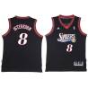 Black Throwback Wally Osterkorn Twill Basketball Jersey -76ers #8 Osterkorn Twill Jerseys, FREE SHIPPING