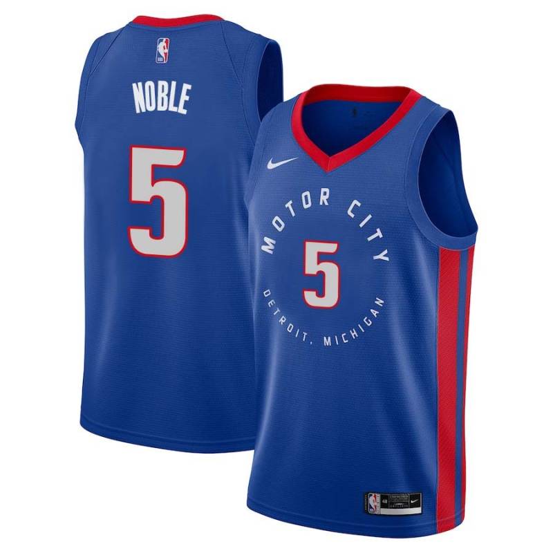 2020-21City Chuck Noble Pistons #5 Twill Basketball Jersey FREE SHIPPING