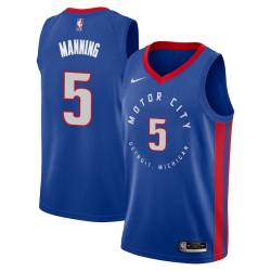 2020-21City Danny Manning Pistons #5 Twill Basketball Jersey FREE SHIPPING