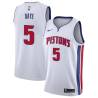 White Austin Daye Pistons #5 Twill Basketball Jersey FREE SHIPPING